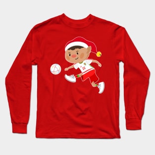 Wales football Christmas elf. Football World Cup soccer Long Sleeve T-Shirt